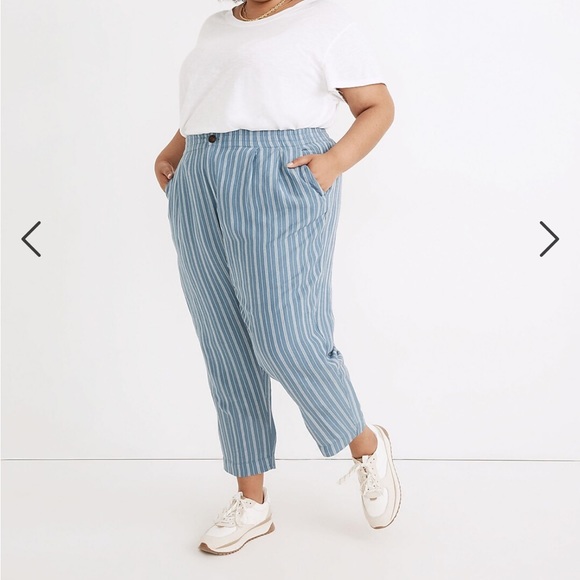 Linen-Blend Track Trousers in Stripe - Picture 2 of 8